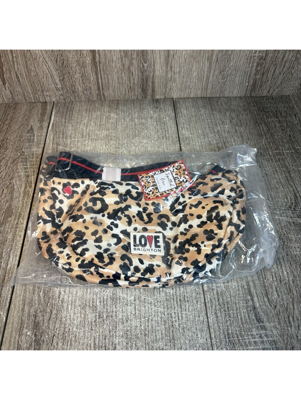 NWT Brighton Spotted Love Swing Leopard Print Crossbody Bag Adjustable Strap